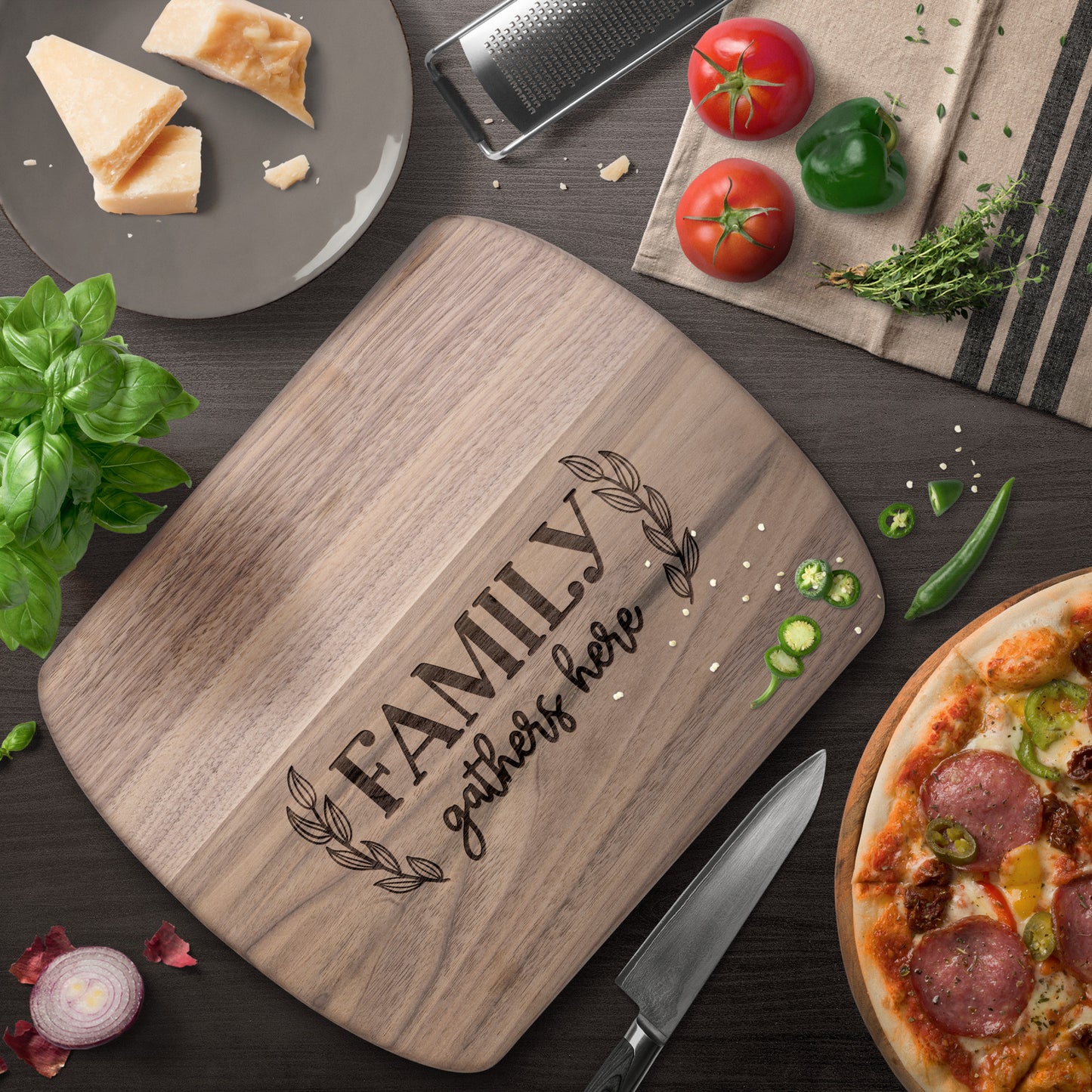 Family Gathers. Cutting Board - Kim’s Signature Beauty & Accessories (Store description)