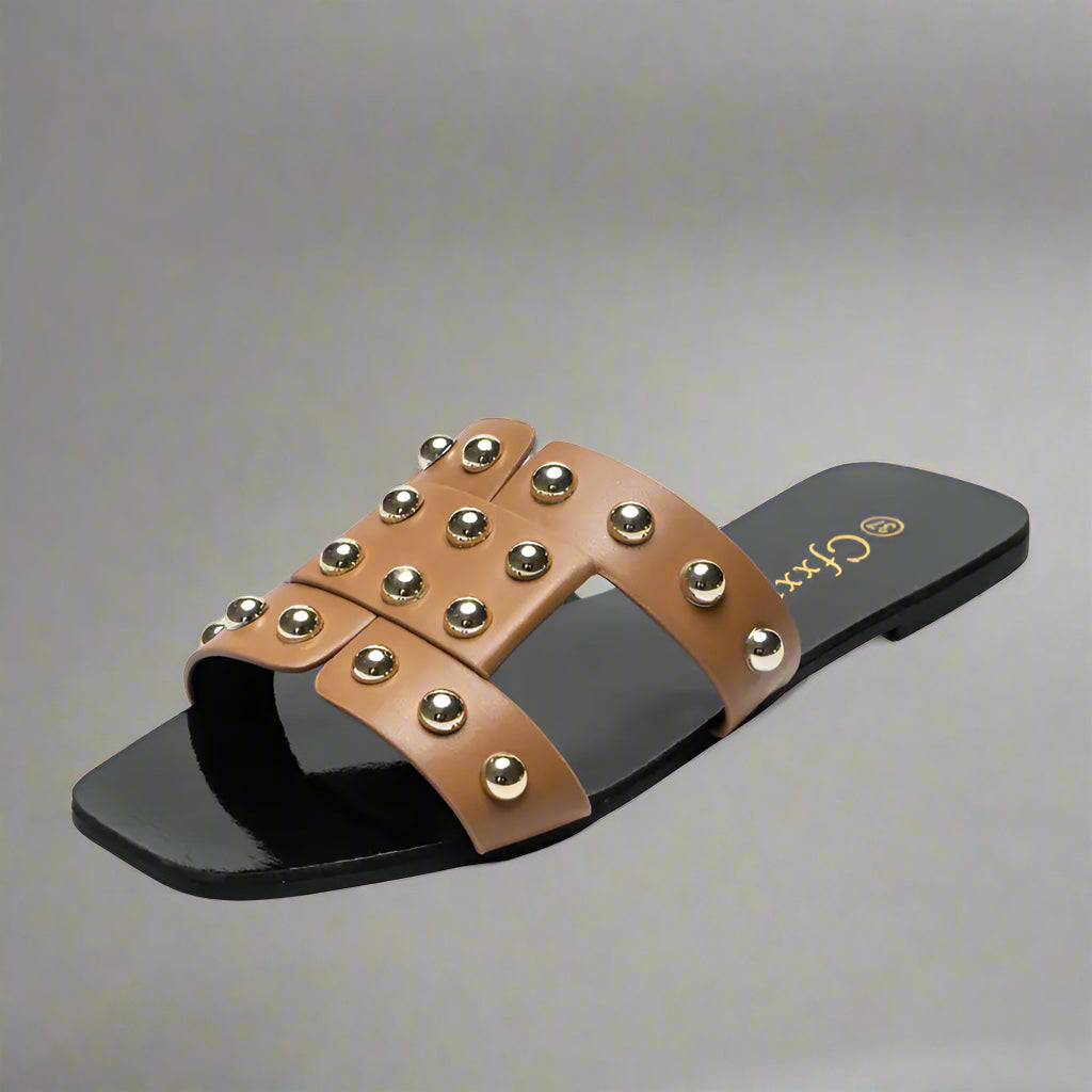 Fashion Rivet Flat Sandals for Women - Kim’s Signature Beauty & Accessories