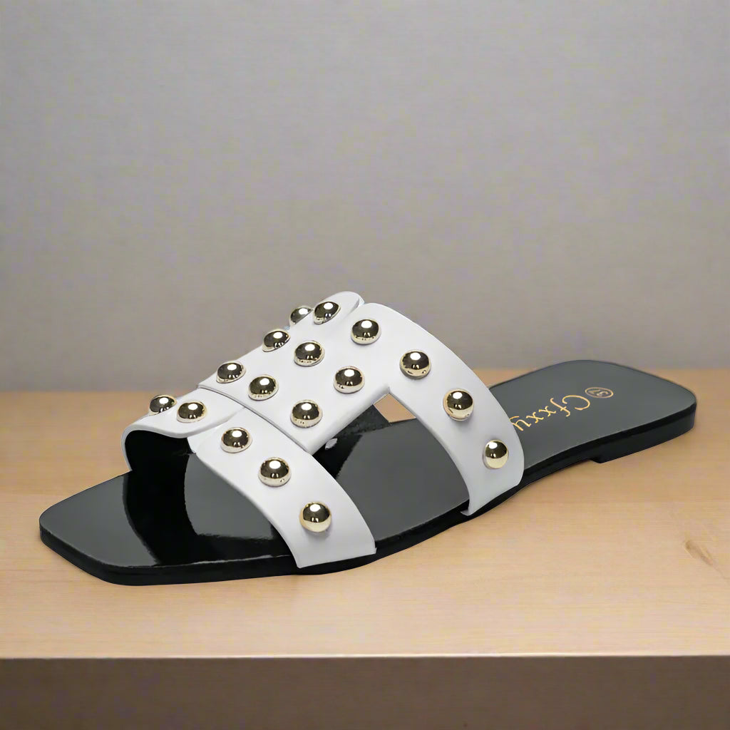 Fashion Rivet Flat Sandals for Women - Kim’s Signature Beauty & Accessories