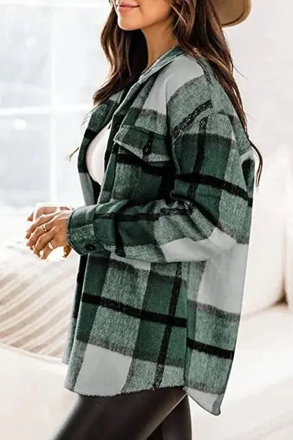 Flannel Casual Plaid Jacket - Kim’s Signature Beauty & Accessories