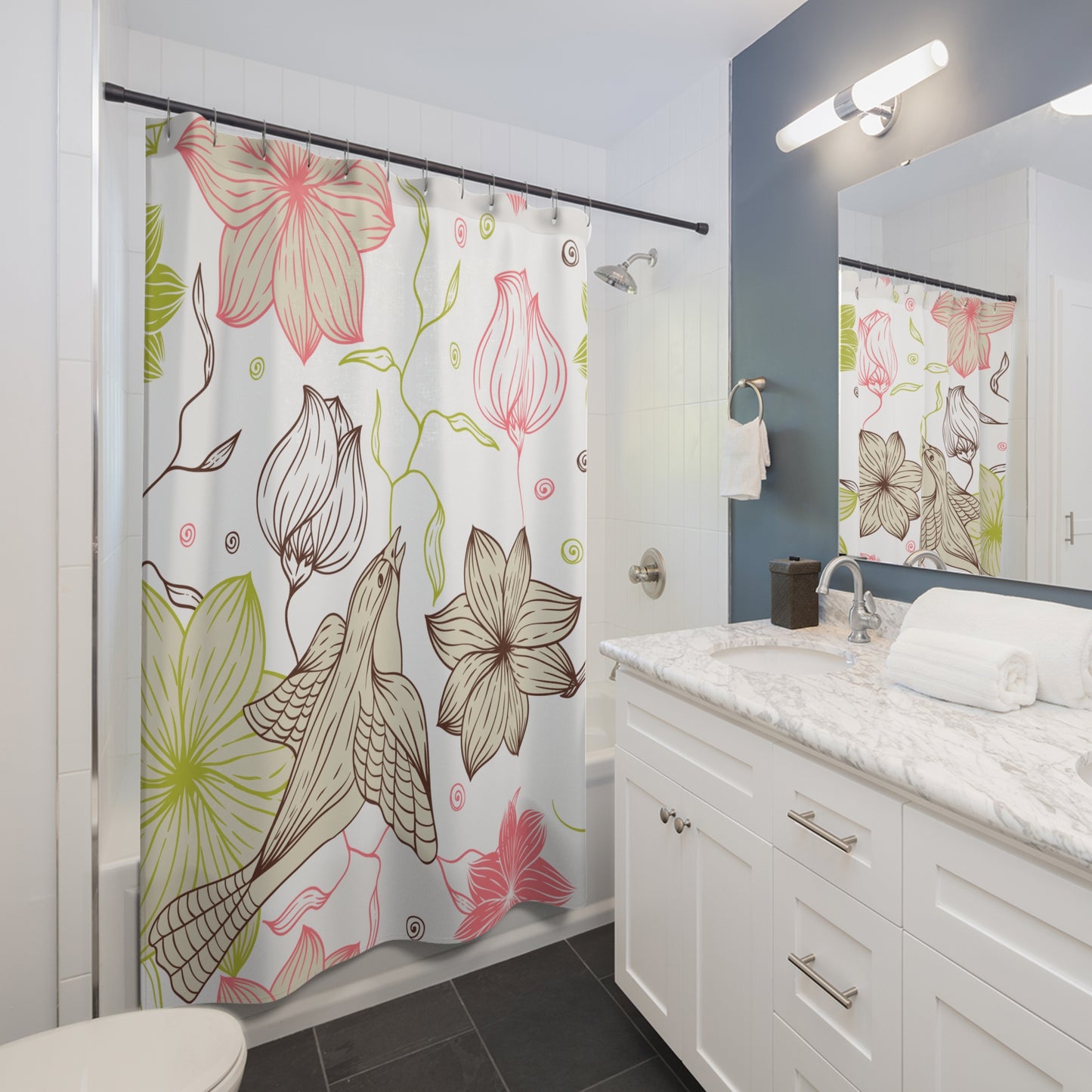 Floral Bird | Shower Curtain - Kim’s Signature Beauty & Accessories