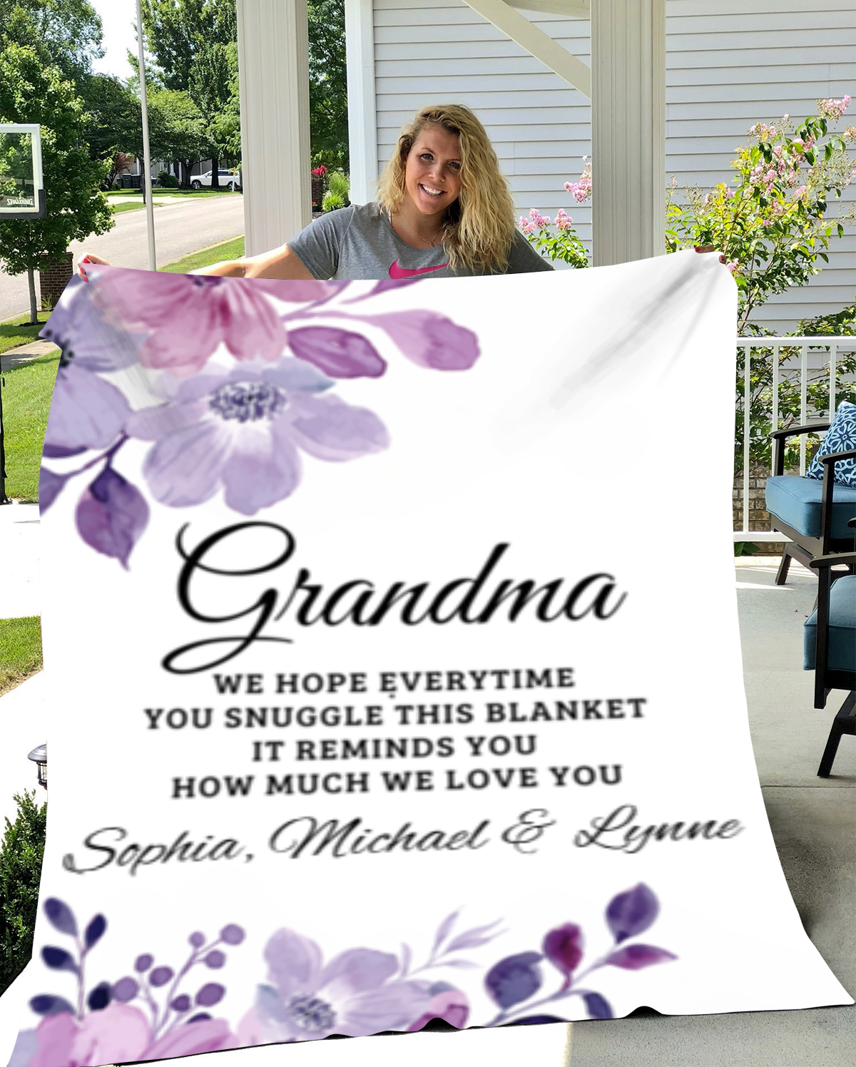 To Grandma, Personalized Fleece Blanket - Kim’s Signature Beauty & Accessories (Store description)