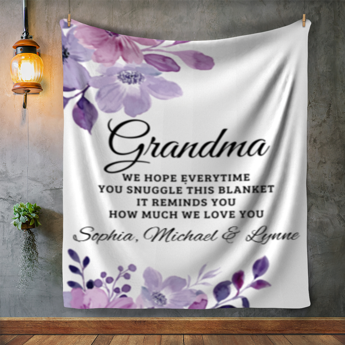 To Grandma, Personalized Fleece Blanket - Kim’s Signature Beauty & Accessories (Store description)