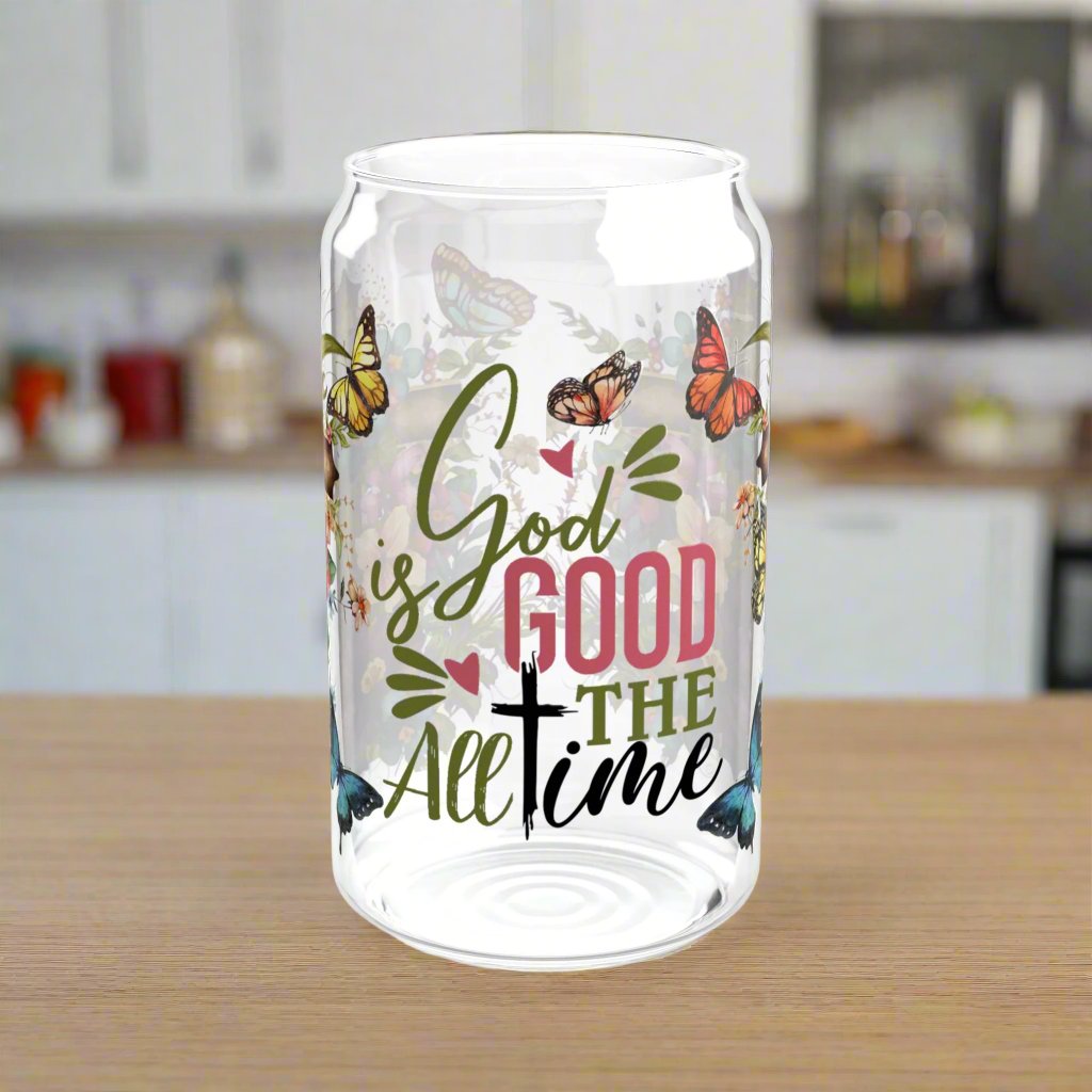 God Is Good All the Time Glass Sipper - Kim’s Signature Beauty & Accessories