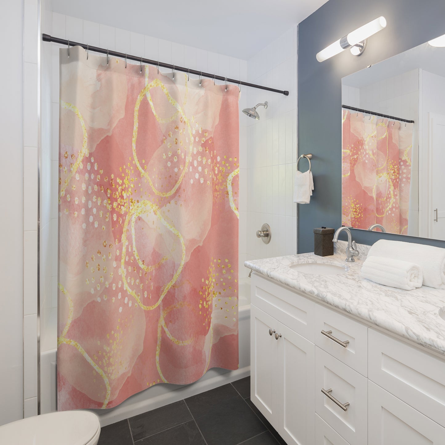 Golden coral | Shower Curtain - Kim’s Signature Beauty & Accessories