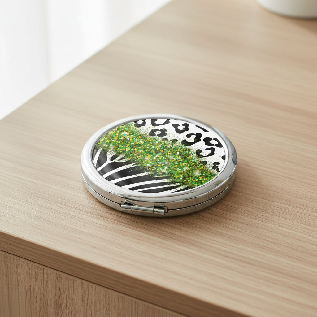 Green Glitter | Compact Mirror - Kim’s Signature Beauty & Accessories