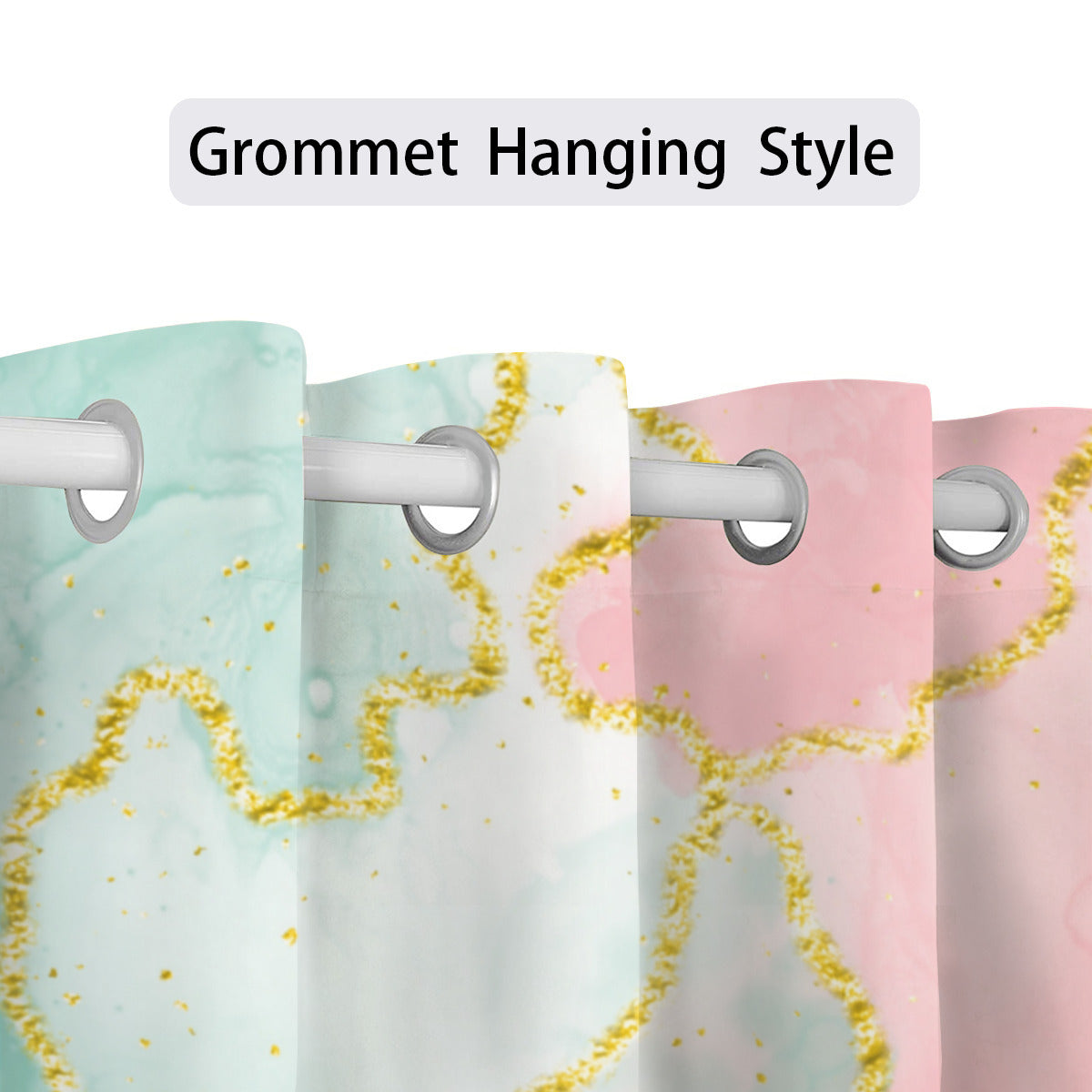 Green & Pink Swirl Curtains - Kim’s Signature Beauty & Accessories