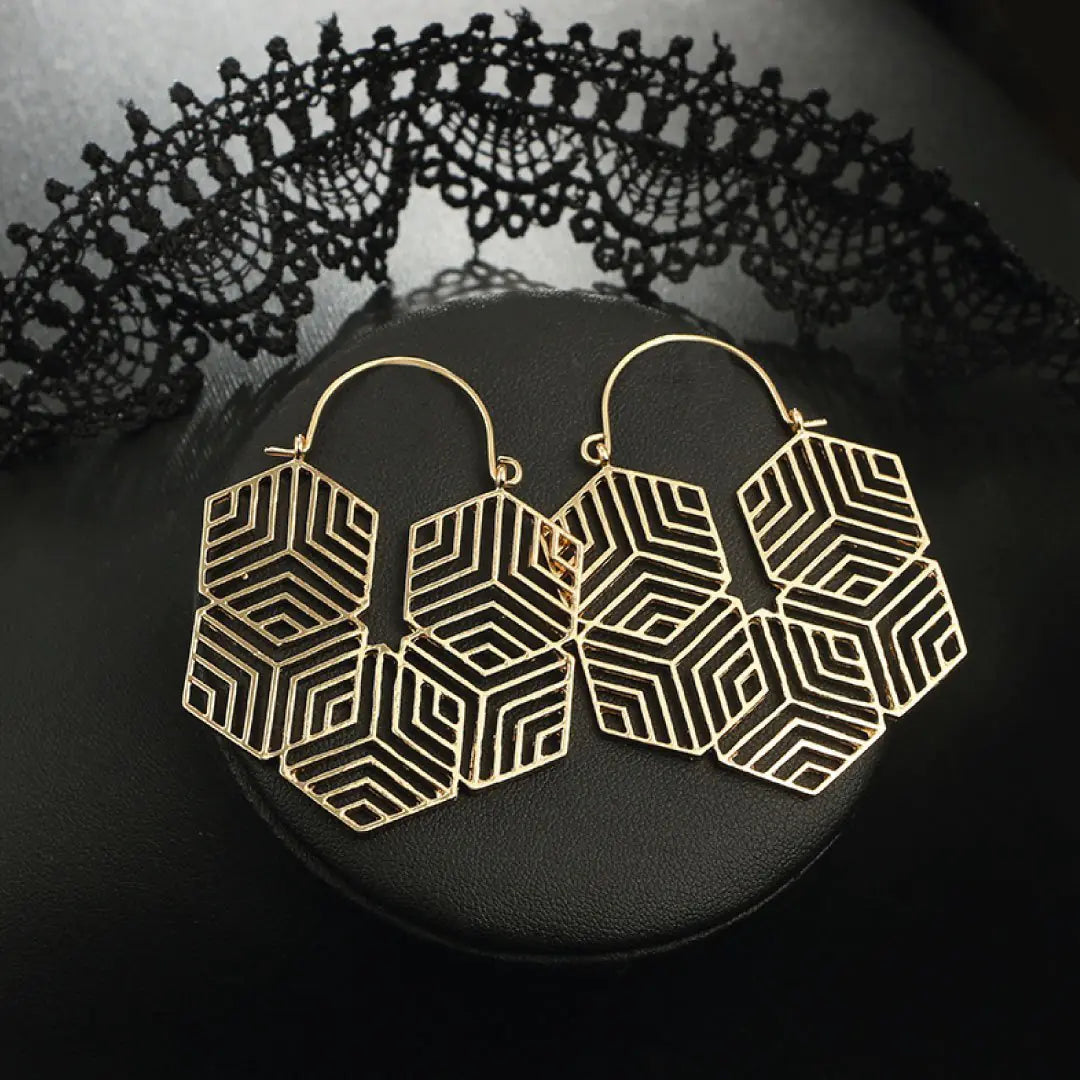 Hex -Gold & Silver Earrings - Kim’s Signature Beauty & Accessories