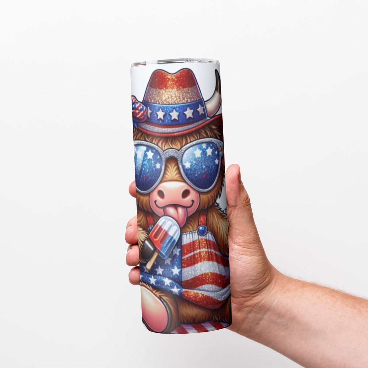Highland Cow 4th of July Tumbler – Popsicles & Sunflowers - Kim’s Signature Beauty & Accessories
