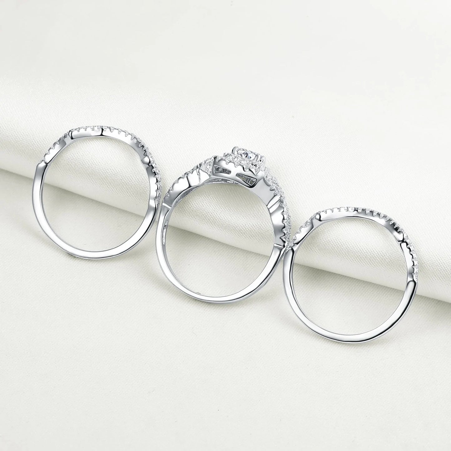 Women's .925 Sterling Silver Wedding Ring Set - Kim’s Signature Beauty & Accessories (Store description)
