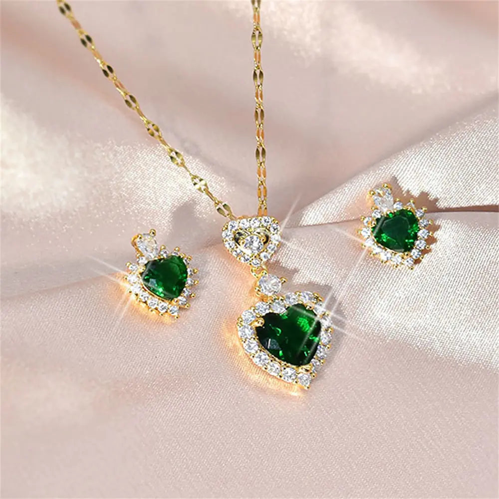 Heart Crystal Jewelry Set - Kim’s Signature Beauty & Accessories