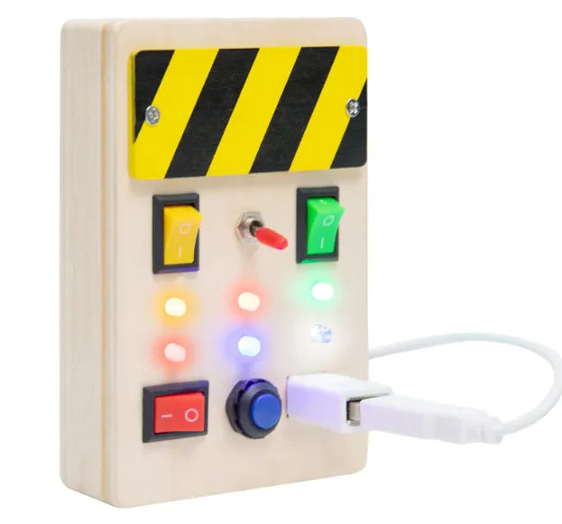 Bright Start LED Wooden Busy Board – Early Learning Toy for Kids - Kim’s Signature Beauty & Accessories (Store description)