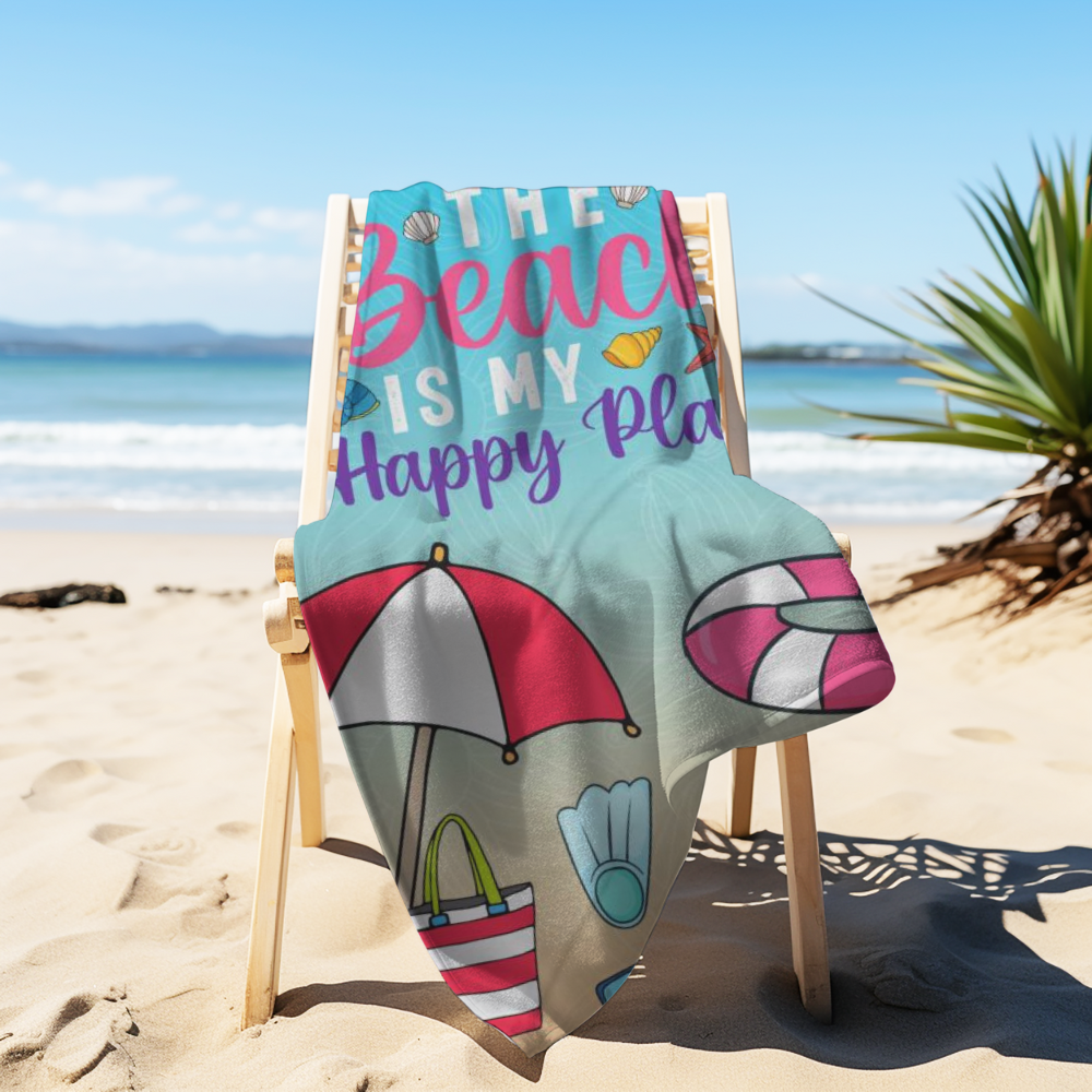 My Happy Place Beach Towel - Kim’s Signature Beauty & Accessories