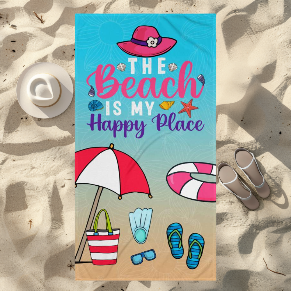 My Happy Place Beach Towel - Kim’s Signature Beauty & Accessories