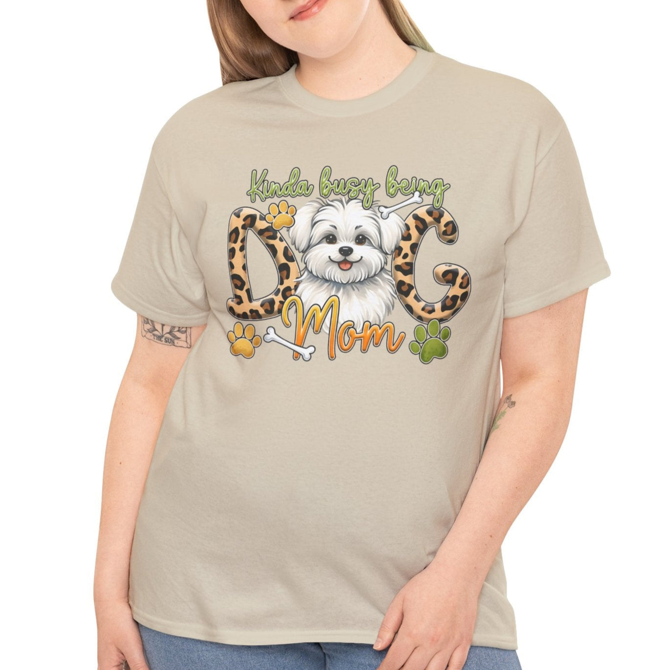 Kinda Busy Being a Dog Mom T-Shirt – Leopard Print - Kim’s Signature Beauty & Accessories