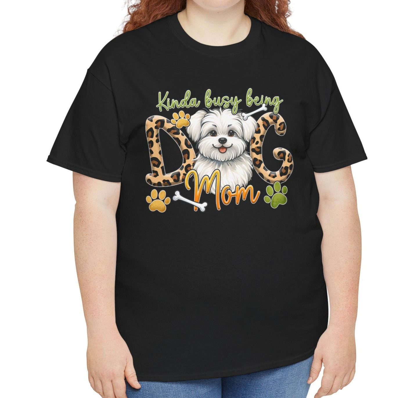 Kinda Busy Being a Dog Mom T-Shirt – Leopard Print - Kim’s Signature Beauty & Accessories