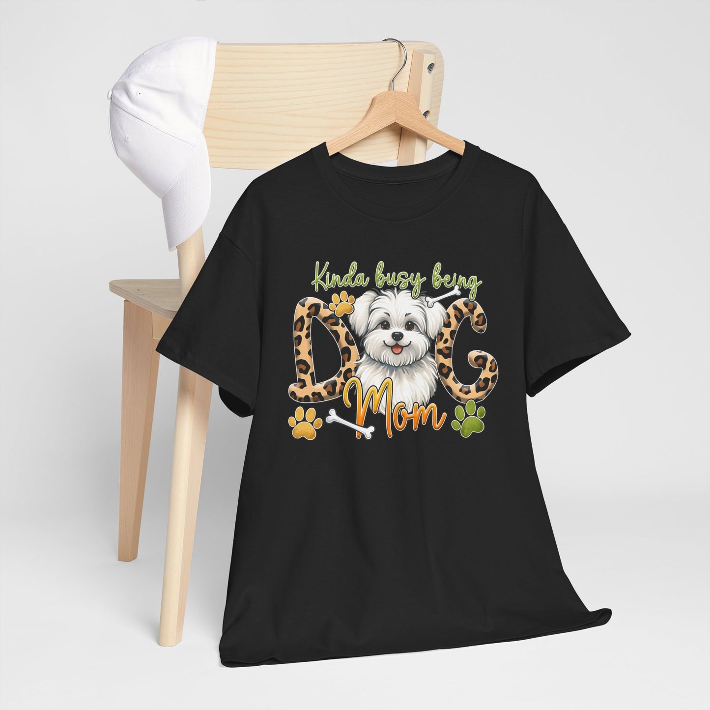 Kinda Busy Being a Dog Mom T-Shirt – Leopard Print - Kim’s Signature Beauty & Accessories