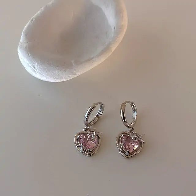 Pink Heart Pendant Necklace | Earrings - Kim’s Signature Beauty & Accessories