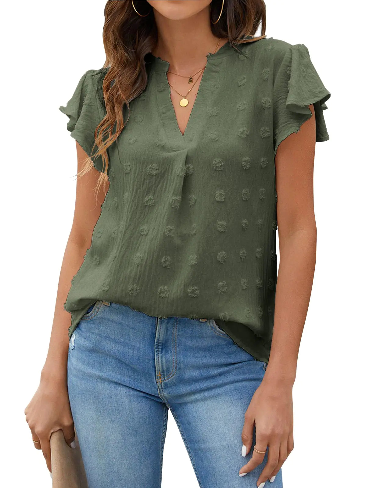 Blooming Jelly White Blouse V Neck - Kim’s Signature Beauty & Accessories (Store description)
