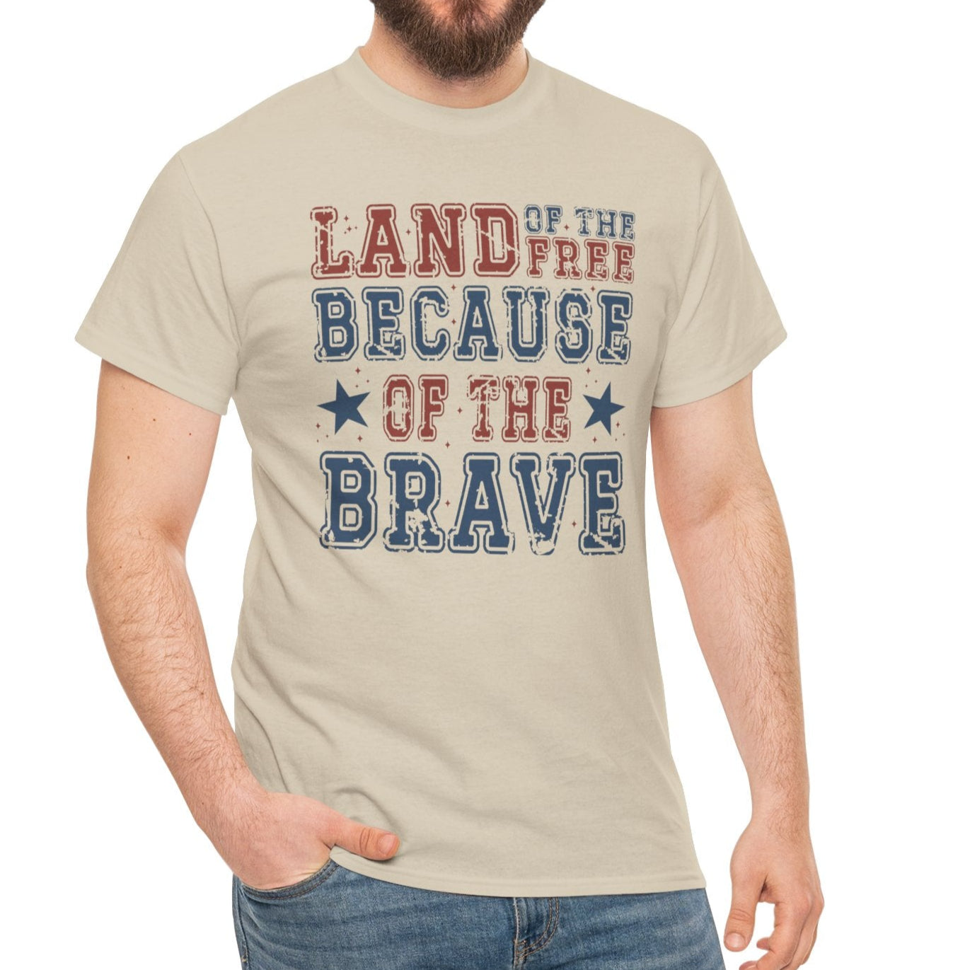 Land of the Free Because of the Brave – Patriotic T-Shirt - Kim’s Signature Beauty & Accessories