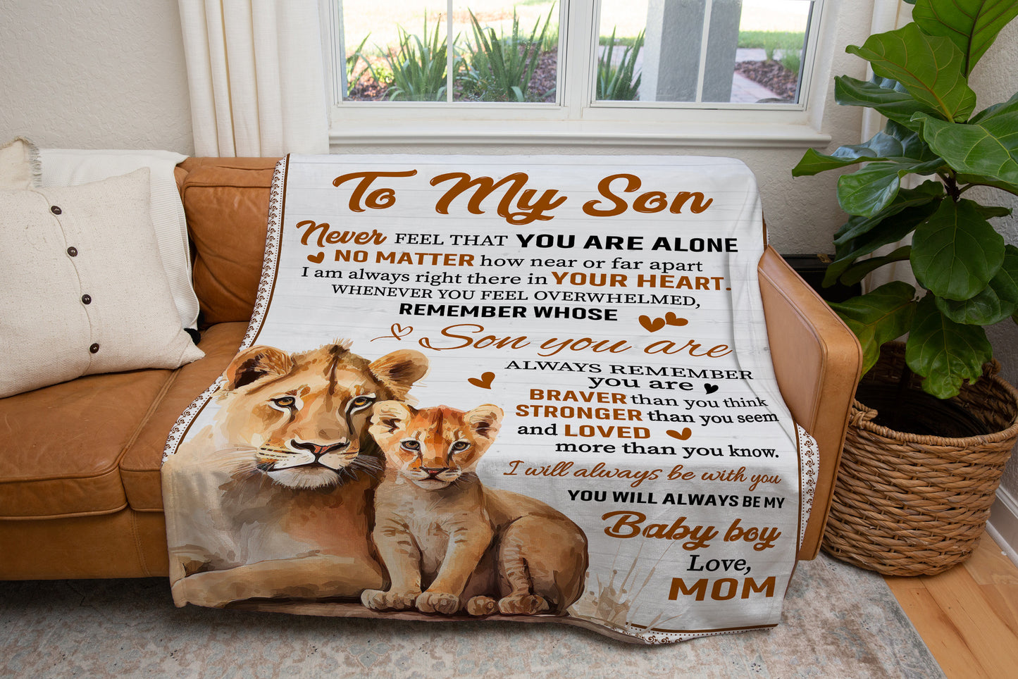 Son Lion Blanket from Mom - Kim’s Signature Beauty & Accessories (Store description)
