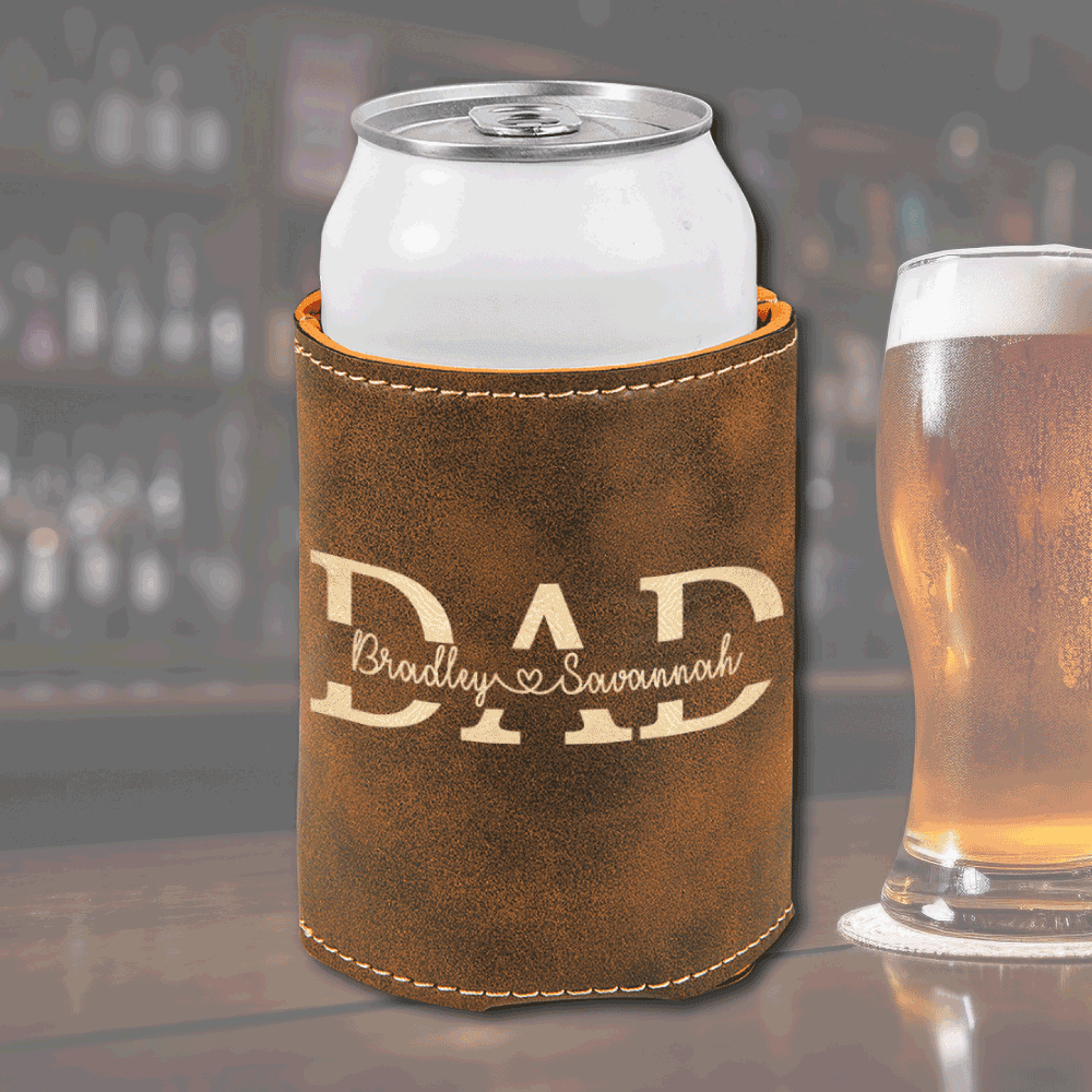 Leather Koozie - Personalized for Dad - Kim’s Signature Beauty & Accessories