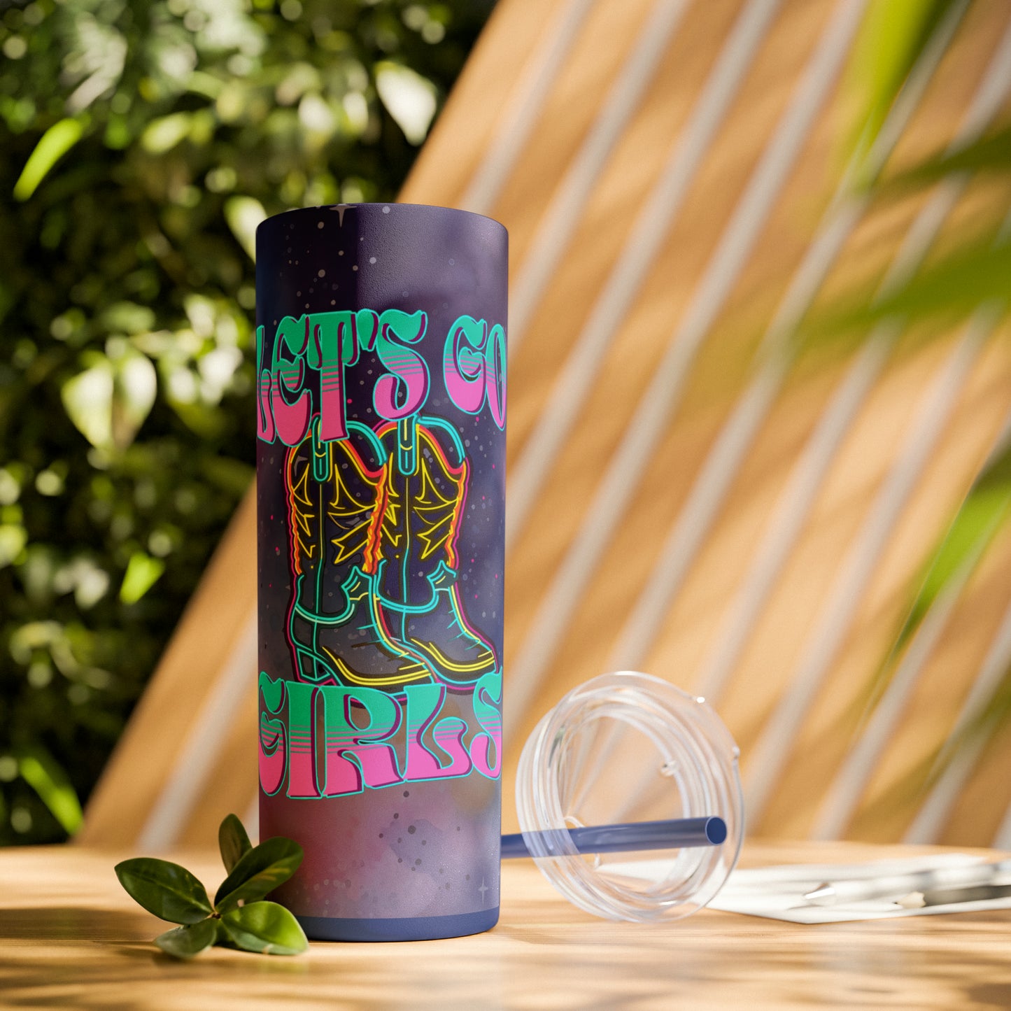 Let's Go Girls Skinny Tumbler with Straw, 20oz - Kim’s Signature Beauty & Accessories