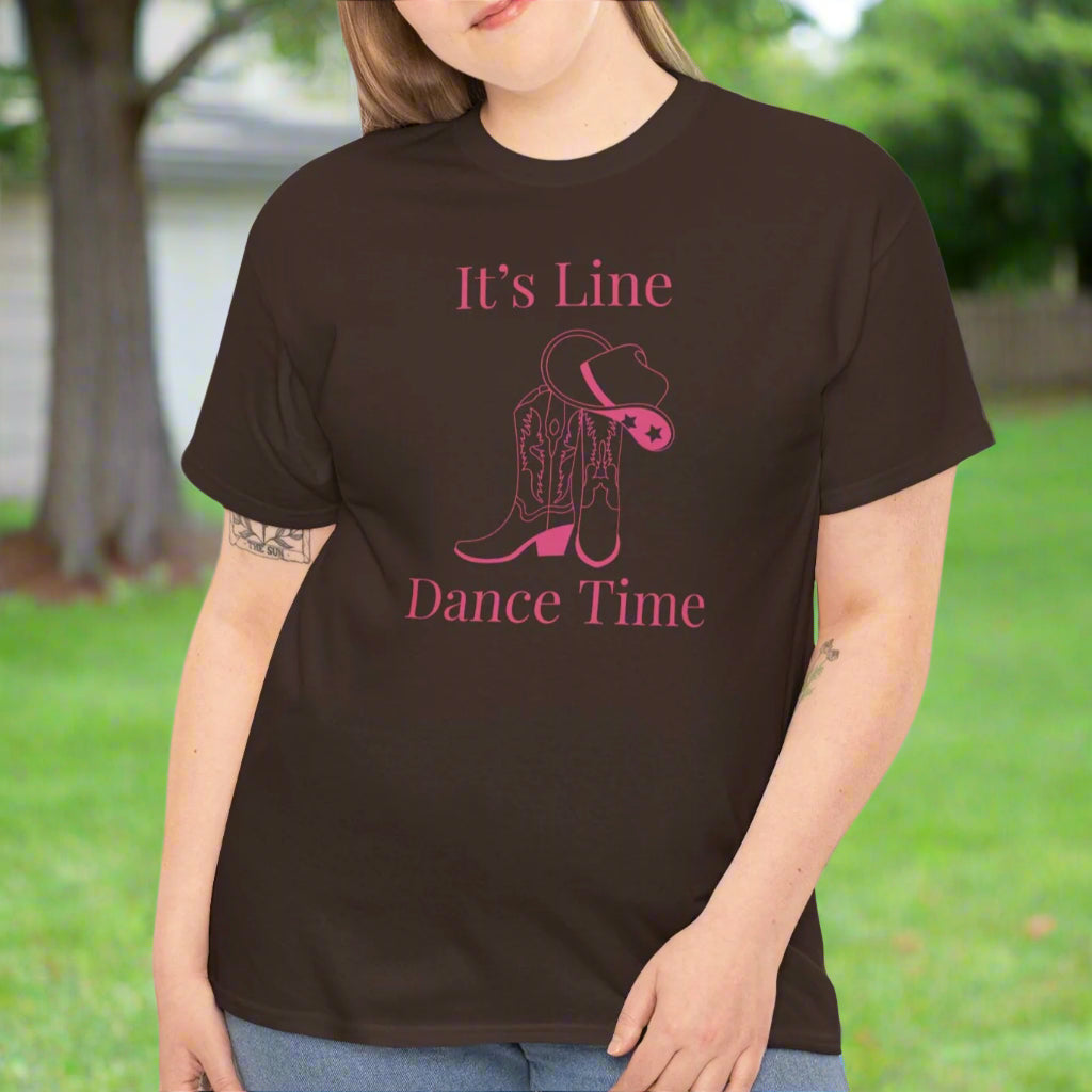 Line Dance TimeCotton Tee, Fun Graphic Tee - Kim’s Signature Beauty & Accessories