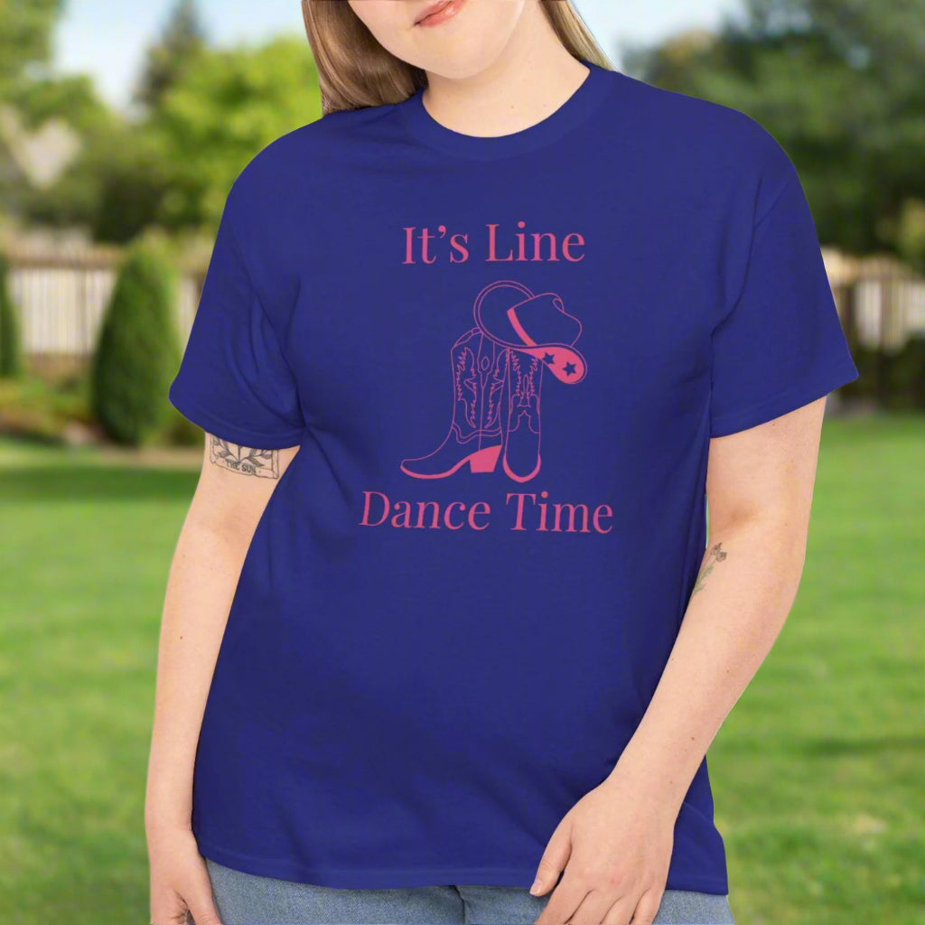 Line Dance TimeCotton Tee, Fun Graphic Tee - Kim’s Signature Beauty & Accessories