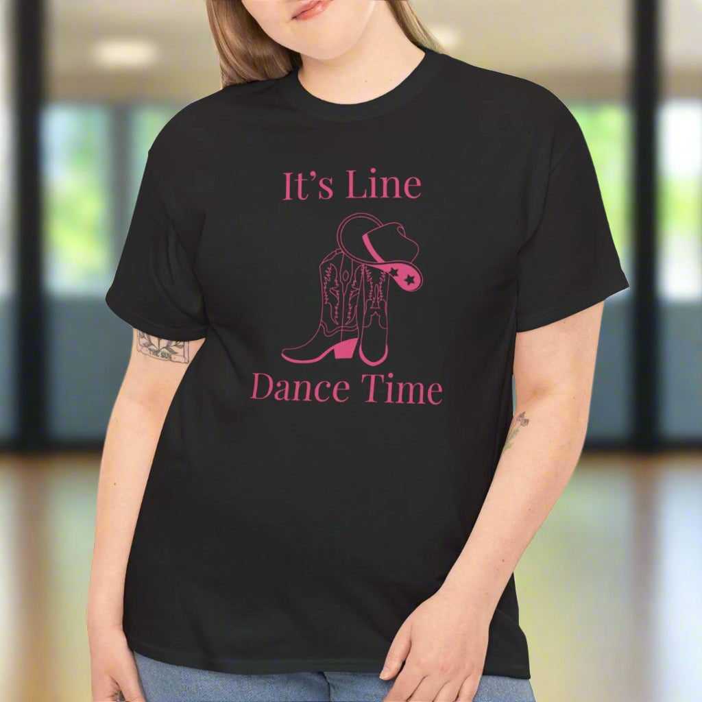 Line Dance TimeCotton Tee, Fun Graphic Tee - Kim’s Signature Beauty & Accessories