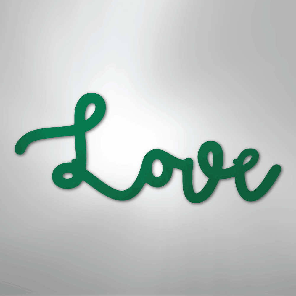 Love Script - Steel Sign - Kim’s Signature Beauty & Accessories