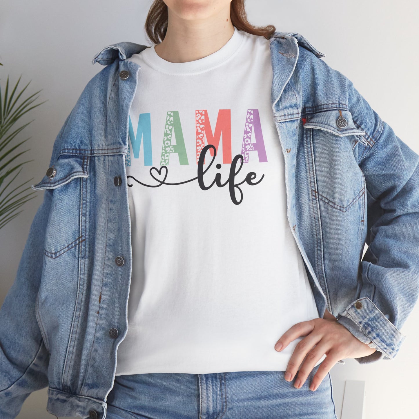 Mama Life – Colorful Leopard Print Graphic Tee for Moms - Kim’s Signature Beauty & Accessories