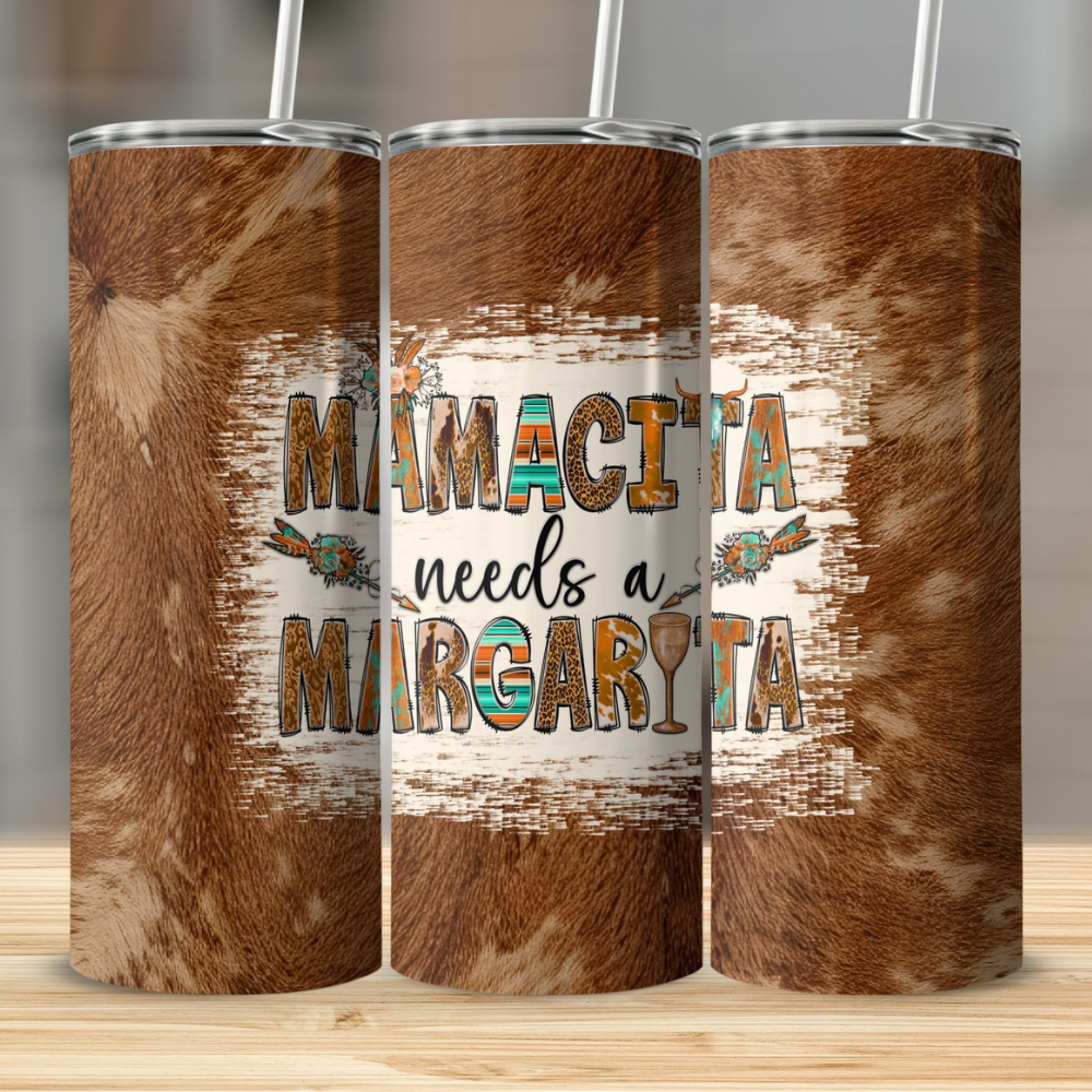 Mamacita |Skinny Tumbler with Straw, 20oz - Kim’s Signature Beauty & Accessories