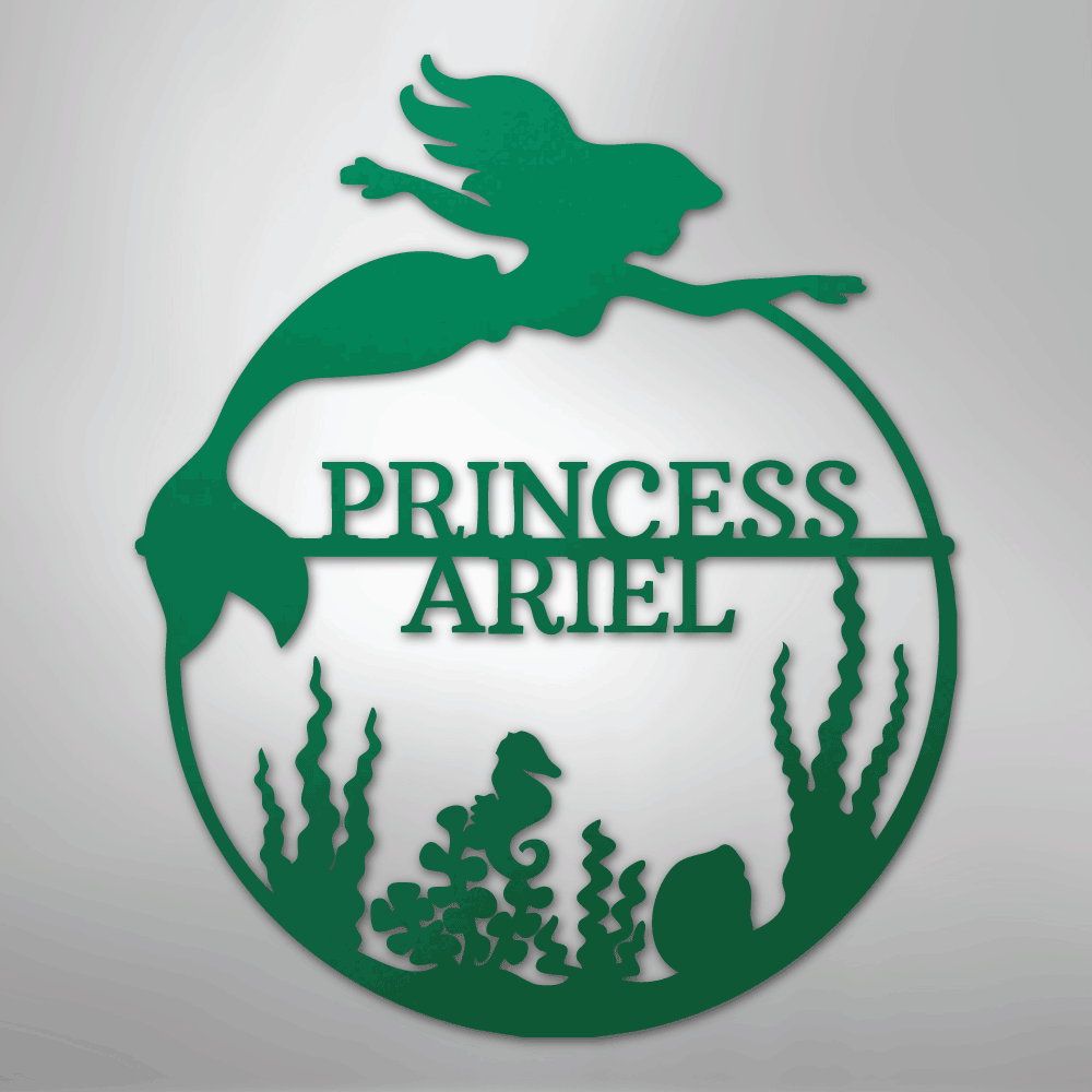Mermaid 1 Monogram - Steel Sign - Kim’s Signature Beauty & Accessories