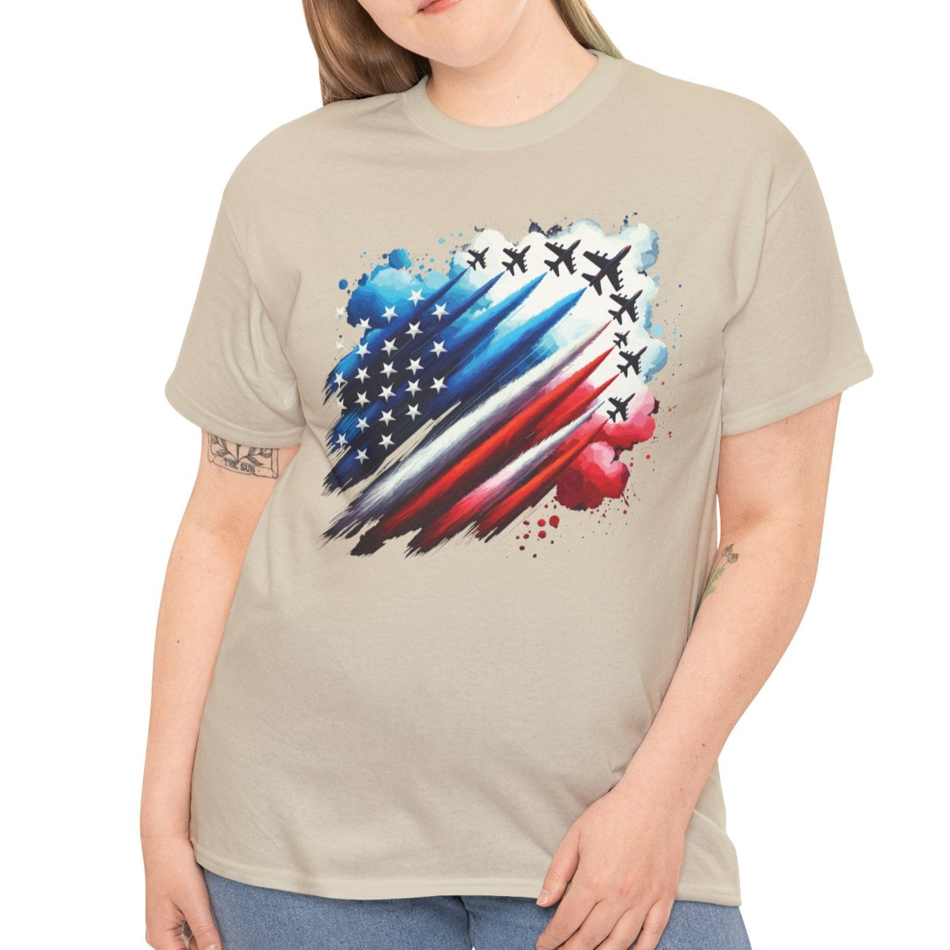 Military Pride Unisex Tee – Jet Flag Graphic for 4th of July - Kim’s Signature Beauty & Accessories