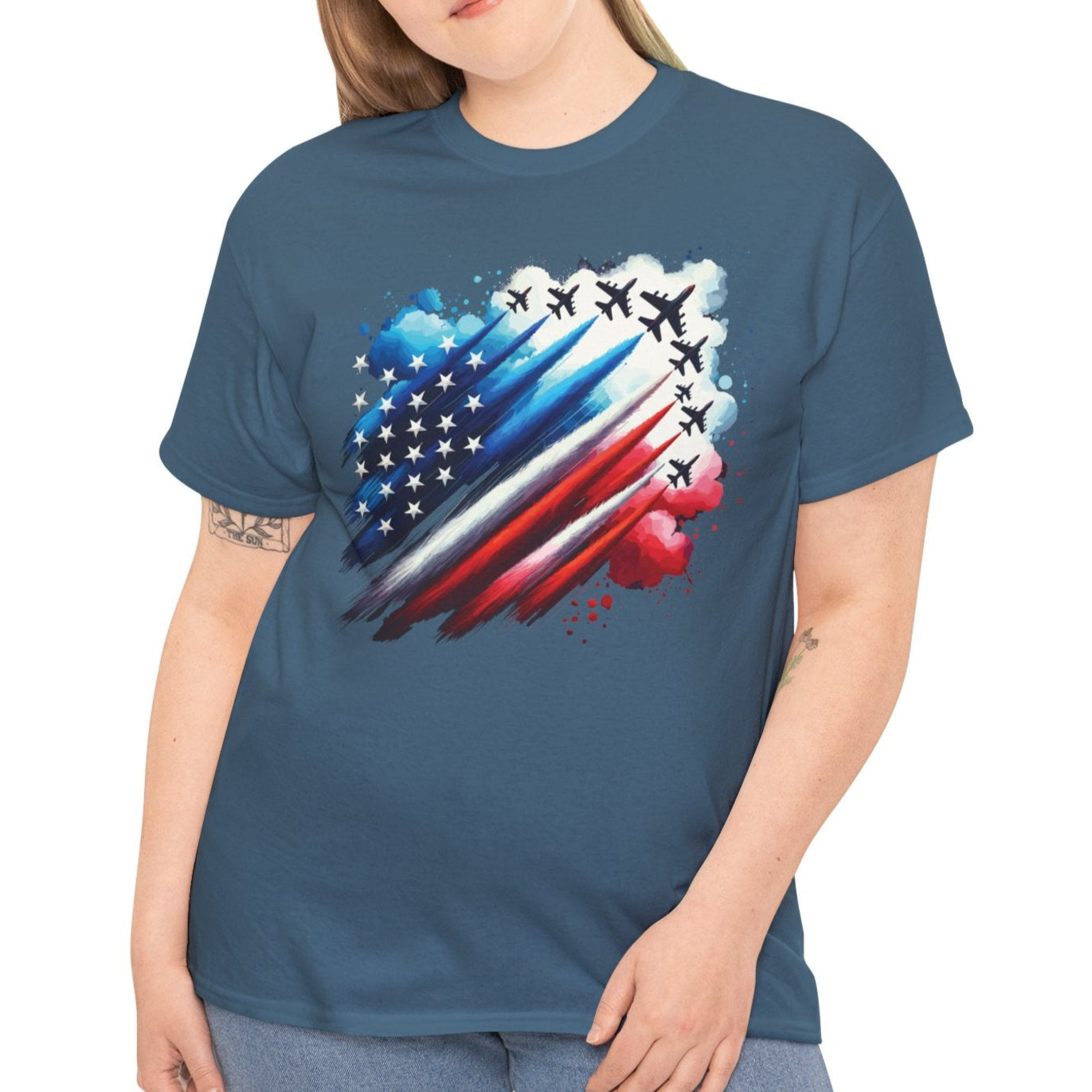 Military Pride Unisex Tee – Jet Flag Graphic for 4th of July - Kim’s Signature Beauty & Accessories