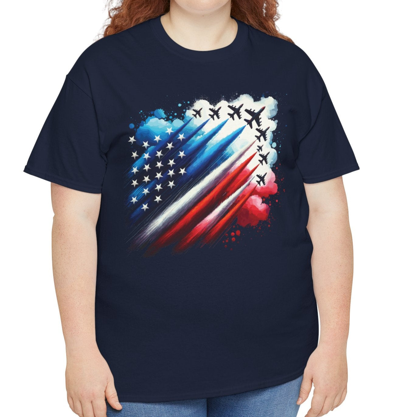 Military Pride Unisex Tee – Jet Flag Graphic for 4th of July - Kim’s Signature Beauty & Accessories