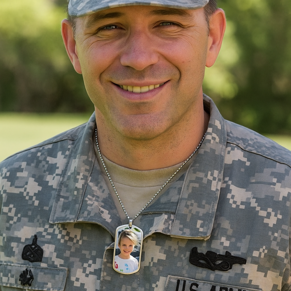 Military Upload your photo - Dog Tag Necklace - Kim’s Signature Beauty & Accessories