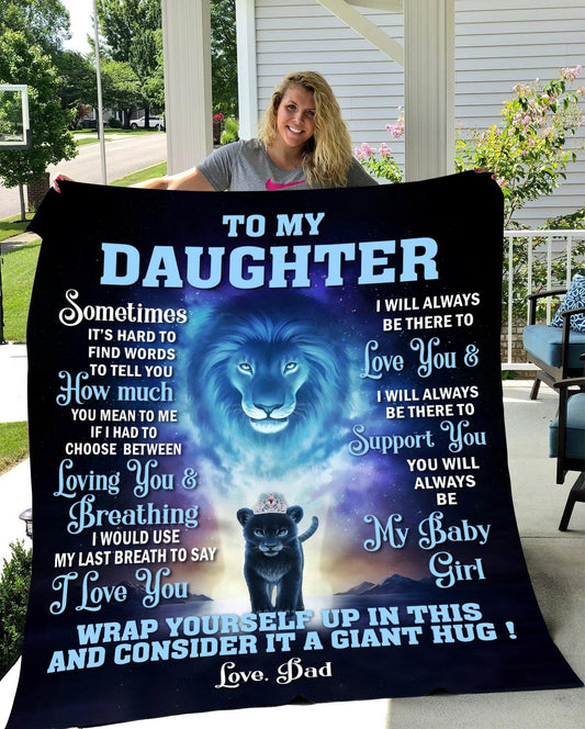 DAUGHTER, LOVE DAD LION BLANKET - Kim’s Signature Beauty & Accessories