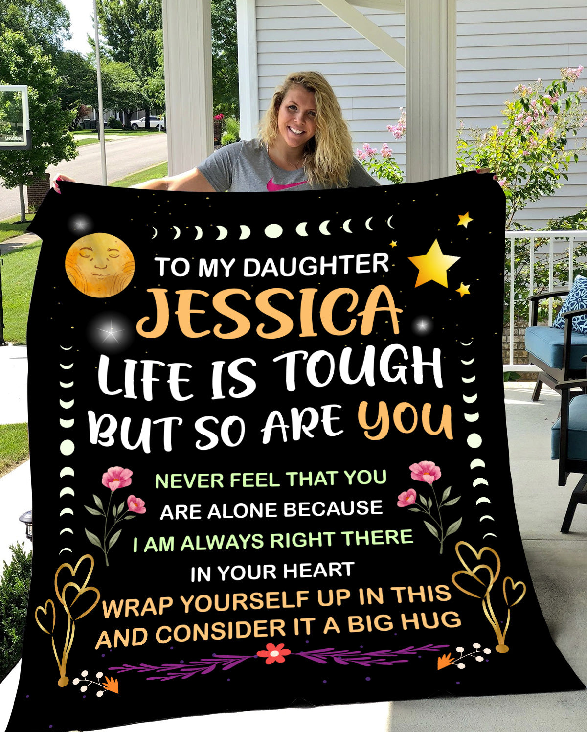 Personalize Daughter, Life is Tough Blanket - Kim’s Signature Beauty & Accessories (Store description)