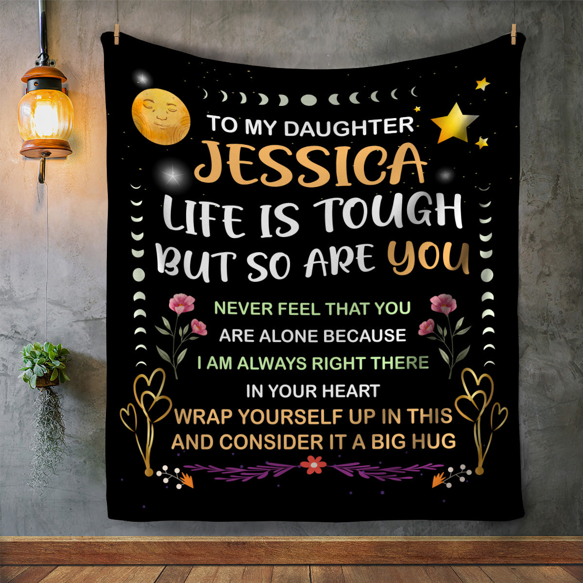 Personalize Daughter, Life is Tough Blanket - Kim’s Signature Beauty & Accessories (Store description)