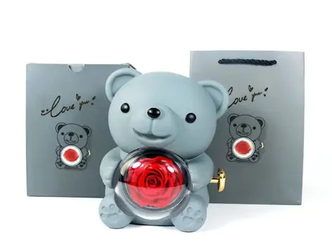 Rose Teddy Bear with Ring and Necklace - Kim’s Signature Beauty & Accessories