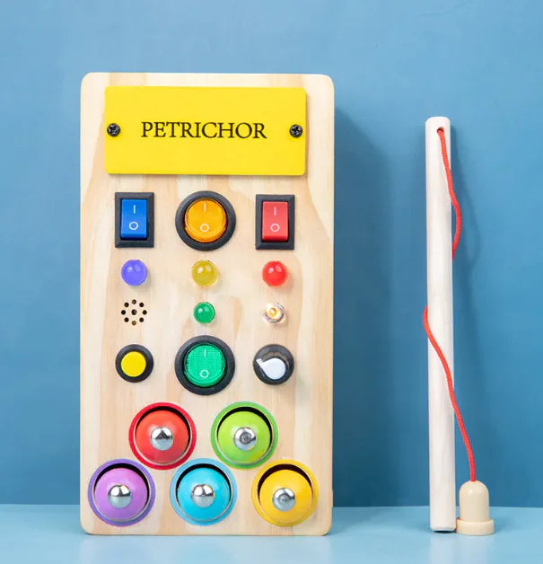 Bright Start LED Wooden Busy Board – Early Learning Toy for Kids - Kim’s Signature Beauty & Accessories (Store description)