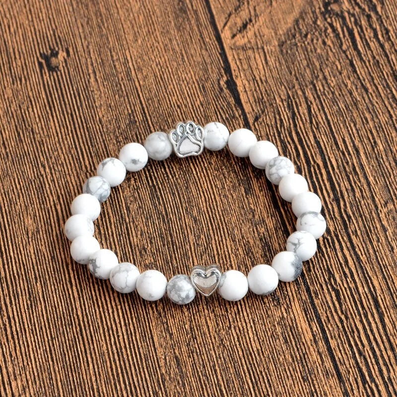 Tiny Antique Paw Charm Stone Bracelet - Kim’s Signature Beauty & Accessories (Store description)