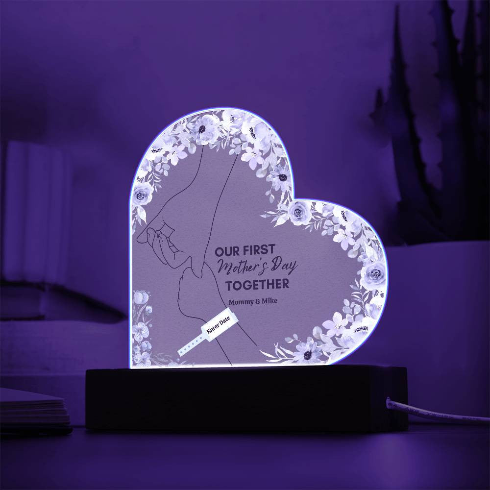 Our First Mother’s Day Together – Personalized Acrylic Heart - Kim’s Signature Beauty & Accessories