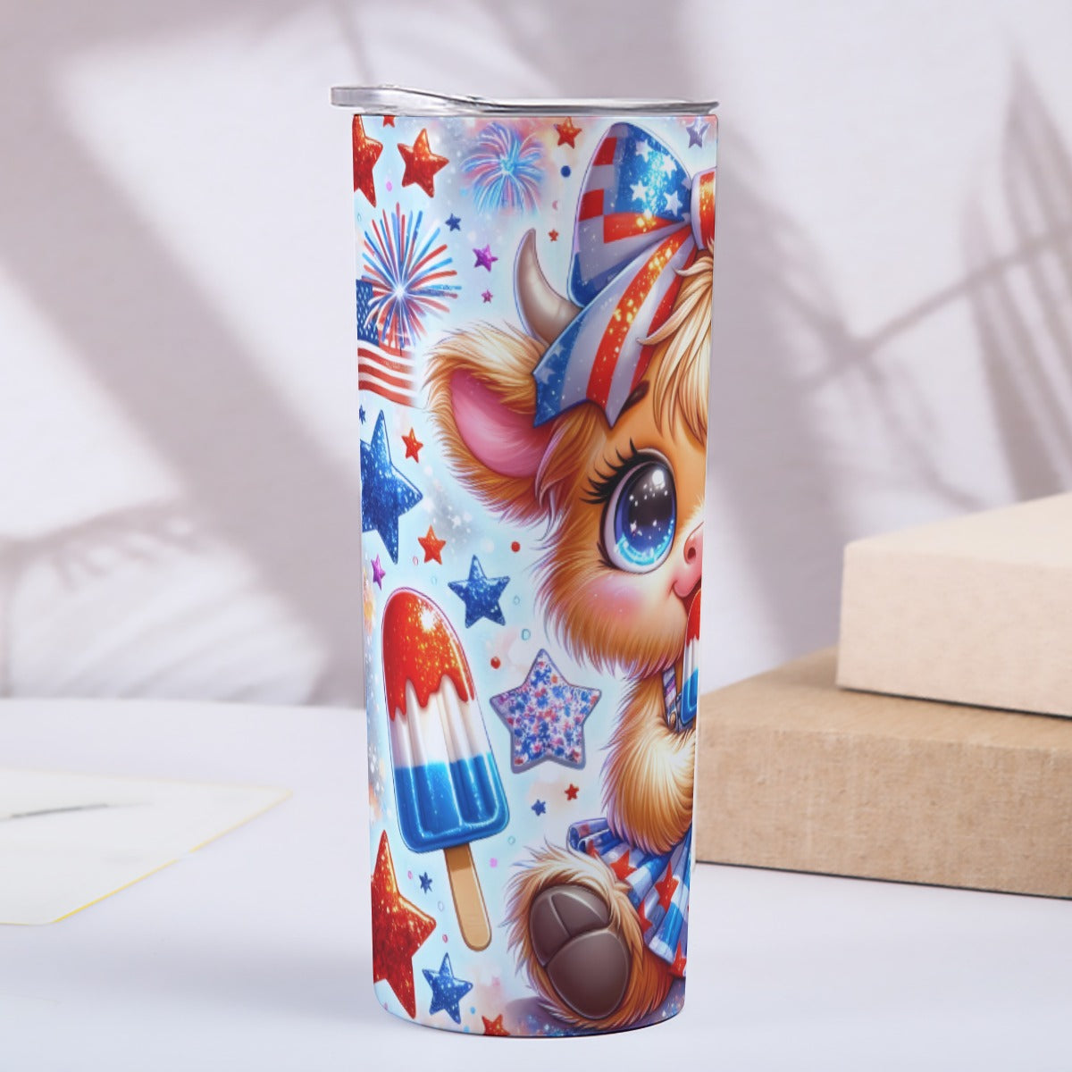 Patriotic Baby Cow Tumbler – 20oz July 4th Popsicle Cup - Kim’s Signature Beauty & Accessories