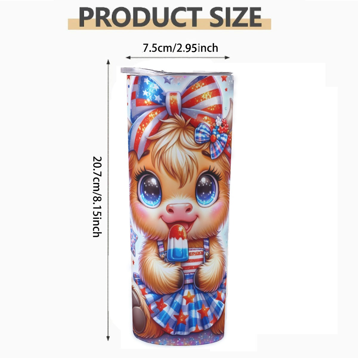 Patriotic Baby Cow Tumbler – 20oz July 4th Popsicle Cup - Kim’s Signature Beauty & Accessories