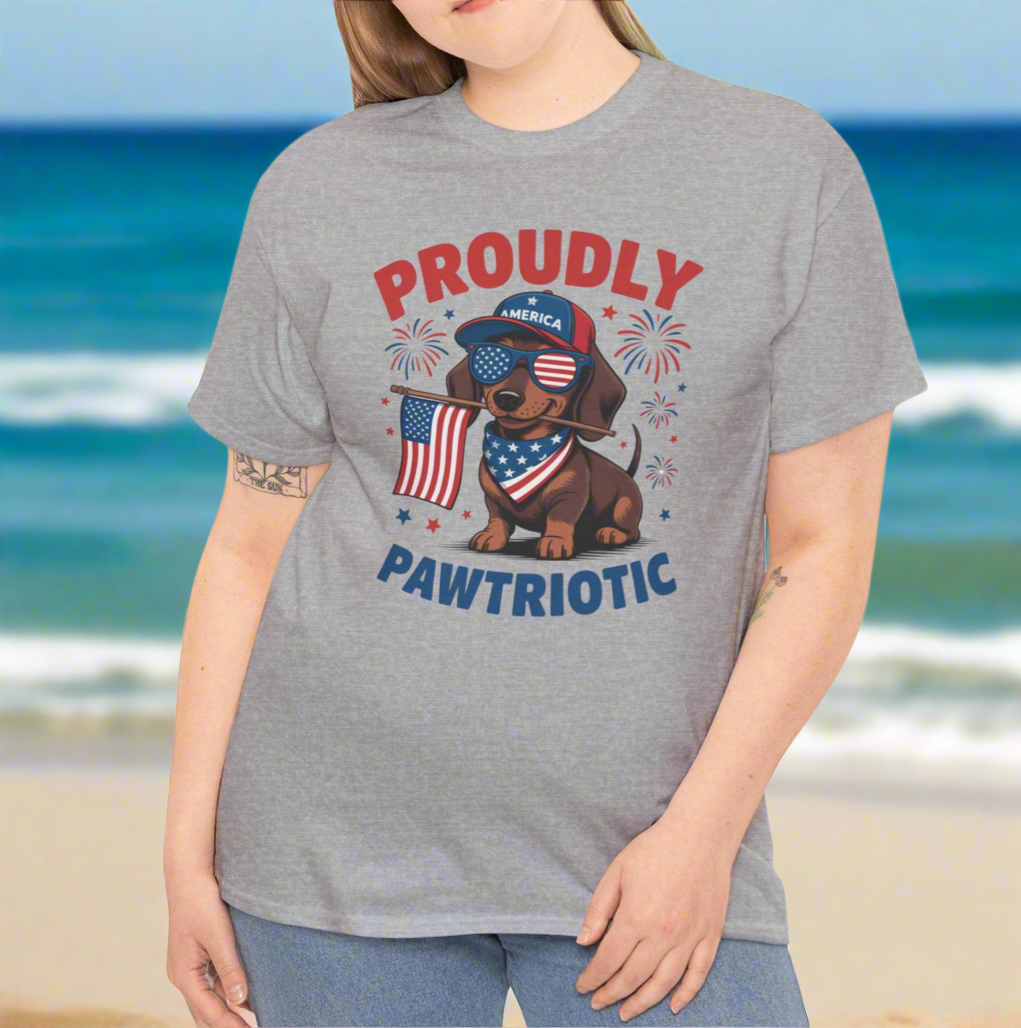 Patriotic Dog | Proudly Pawtriotic, Independence Day Tee - Kim’s Signature Beauty & Accessories