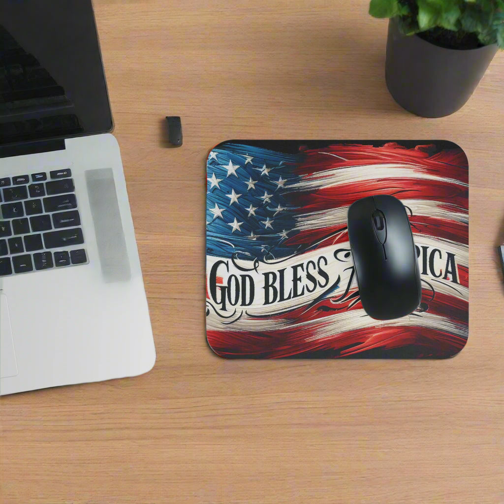 Patriotic Mouse Pad - God Bless America, USA Theme - Kim’s Signature Beauty & Accessories
