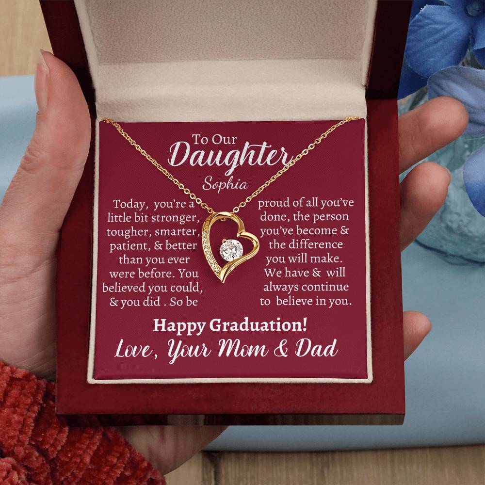 Personalized Daughter Heart Necklace & Graduation Card - Kim’s Signature Beauty & Accessories